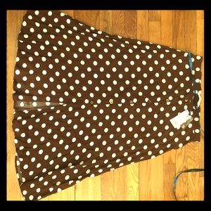 Mango beautiful brown skirt with white dots.